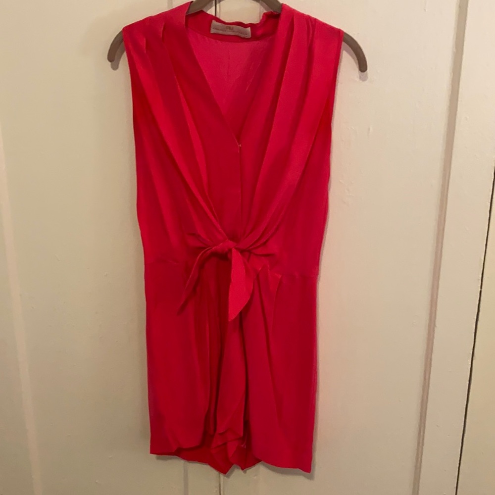 Amanda Uprichard Hot Pink Silk Romper